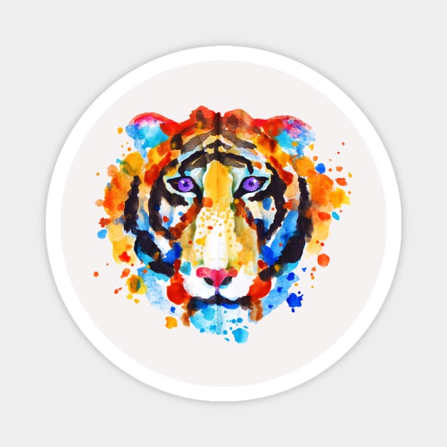 Tiger portrait Magnet by AgniArt